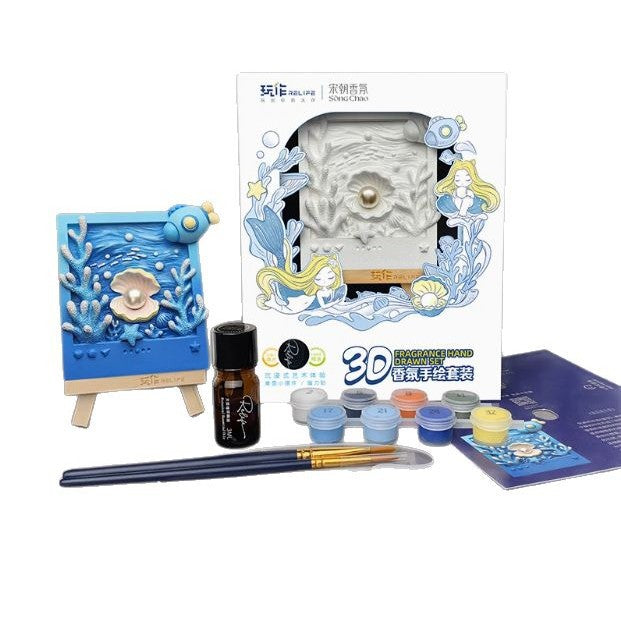 DIY three-dimensional relief digital oil painting small size cartoon relief hand-painted oil painting children's painting