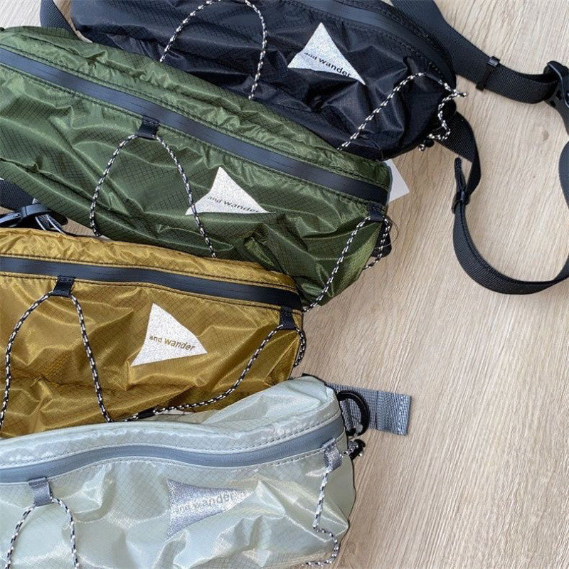 Outdoor locomotive waterproof DuPont plaid nylon fanny pack strap breast bag Internet celebrity super handsome