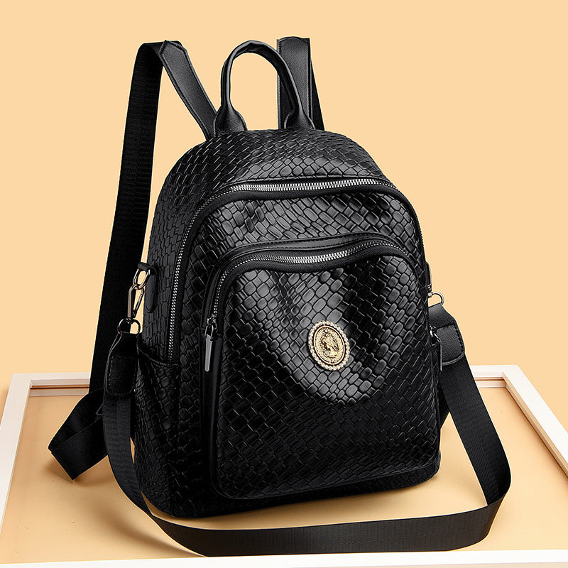 Fashion backpack women's 2025 new large-capacity soft leather anti-theft travel women's bag, foreign style versatile casual backpack