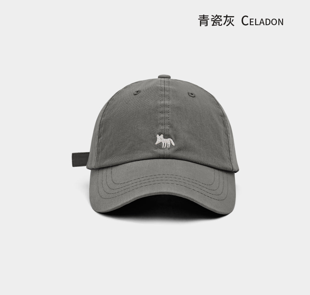 Korean version of the new little fox embroidered baseball cap casual and versatile fashion face small sunshade sun protection couple cap