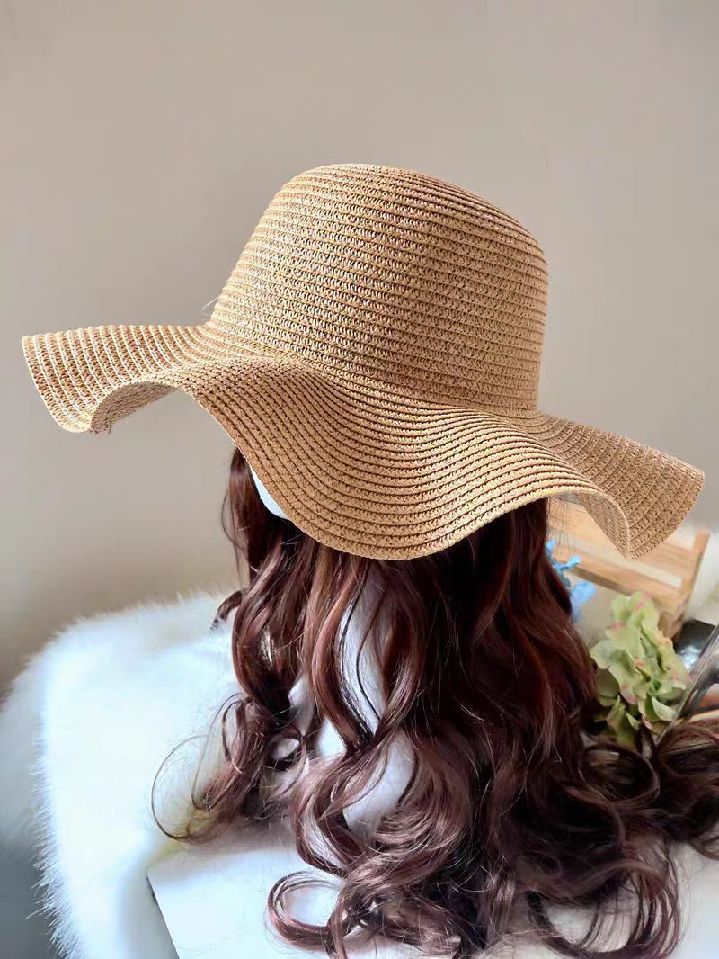 Small fresh straw hat women's anti-sun beach hat seaside sun hat Korean version travel casual sun hat bow hat