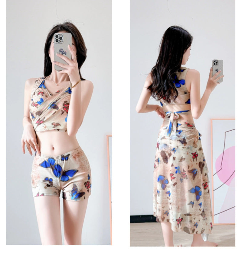 Holiday seaside hot spring swimsuit women's split bikini BIKINI three-piece set European and American high-end new swimsuit