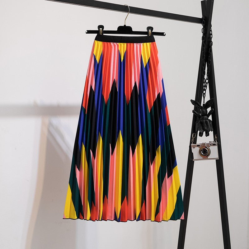 New skirt women's clothing Europe and the United States ebay Amazon cross-border explosion skirt printing cartoon pleated skirt wholesale