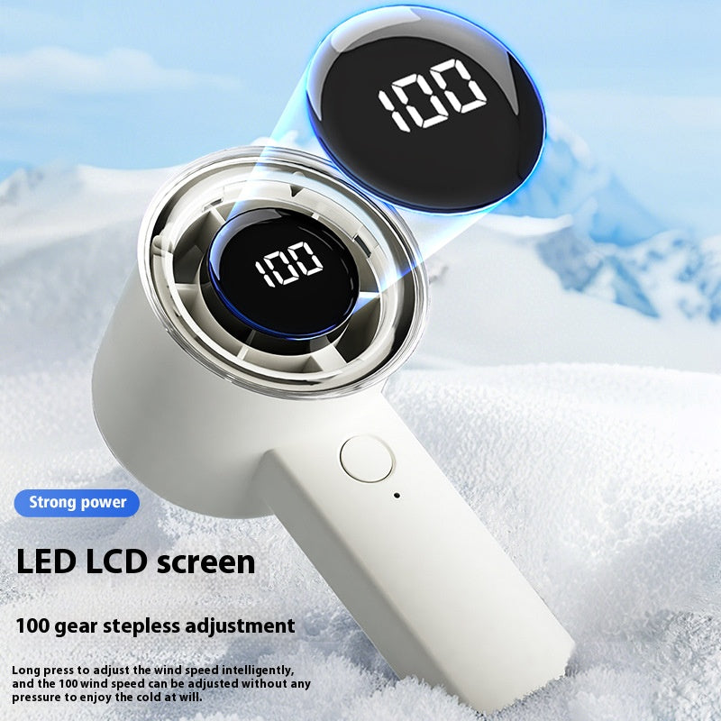 Digital display handheld small fan USB charging fan Student fan Dormitory portable small fan Handheld fan