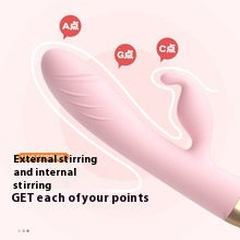 Vibrator rotating and swinging multi-frequency inner and outer double-headed AV stick female masturbator sex products