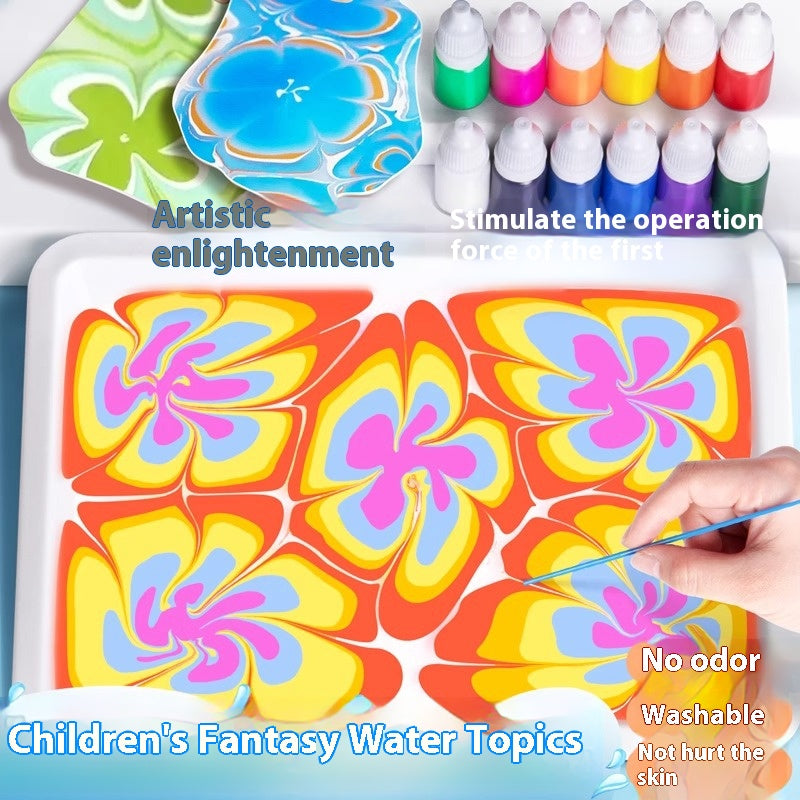 Children's water rubbing set painting graffiti painting water washable creative DIY material wet rubbing floating water painting