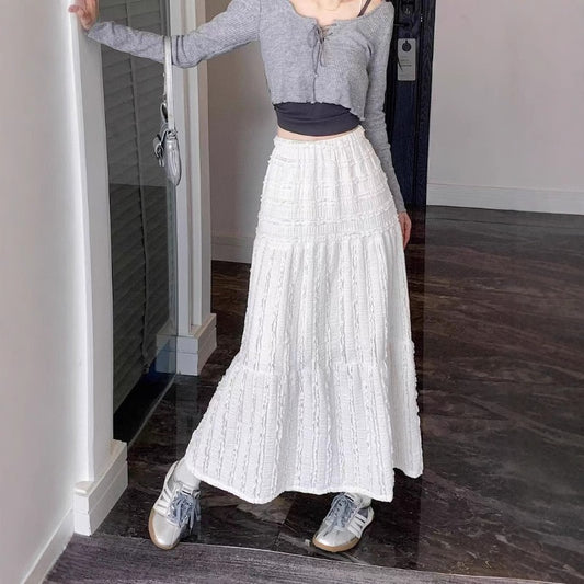 Pure desire wind lace skirt women's spring summer new French gentle wind long skirt design sense super fairy first love skirt