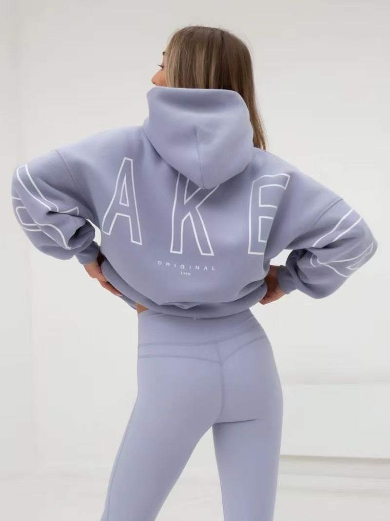 Lettering hooded sweatshirt