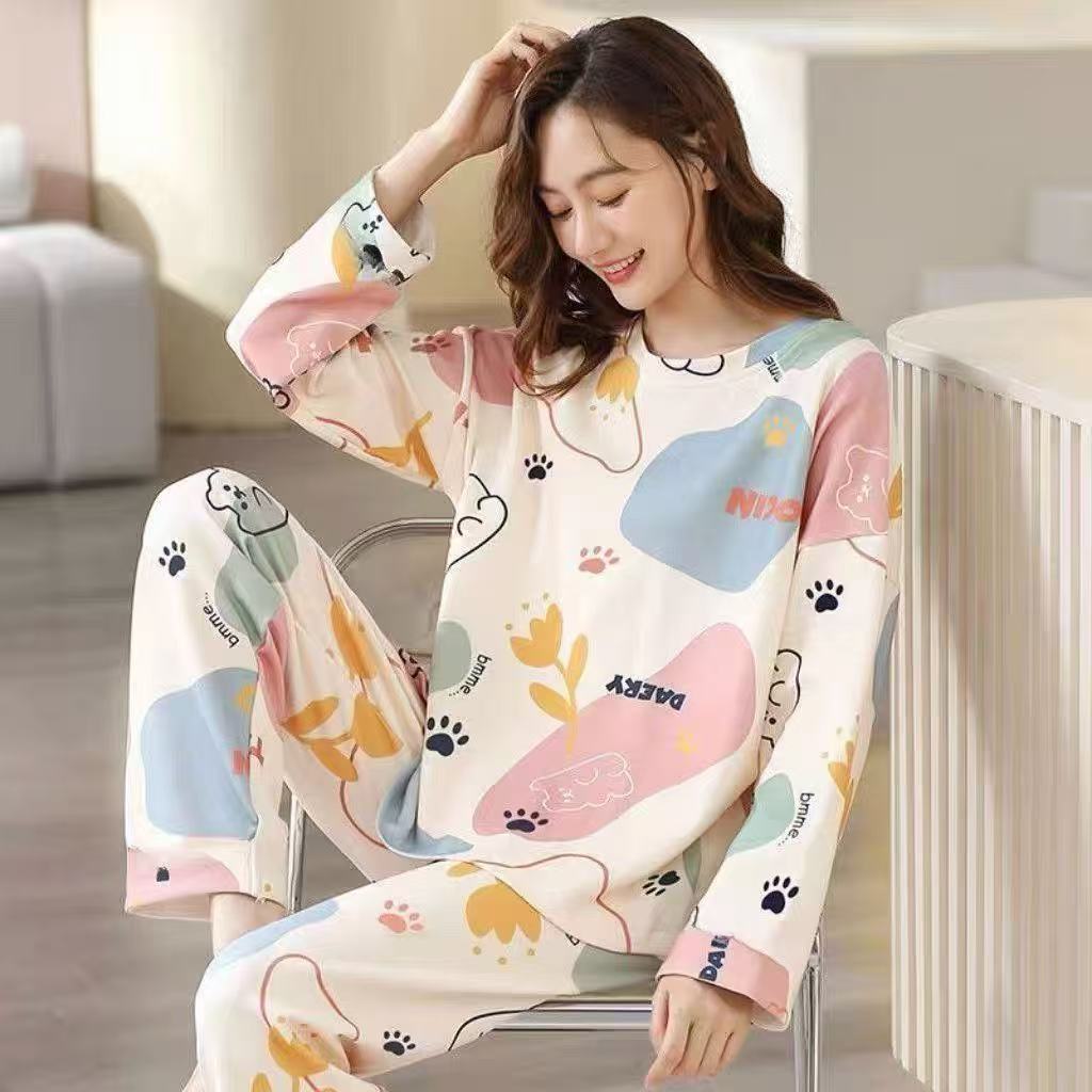 Long-sleeved thin pajamas set
