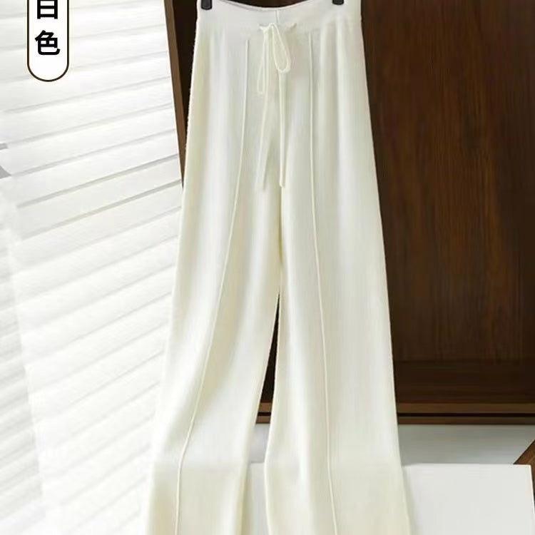 Knitted wide-leg pants