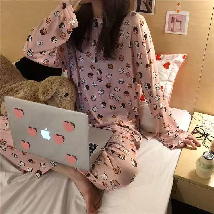 Long-sleeved thin pajamas set