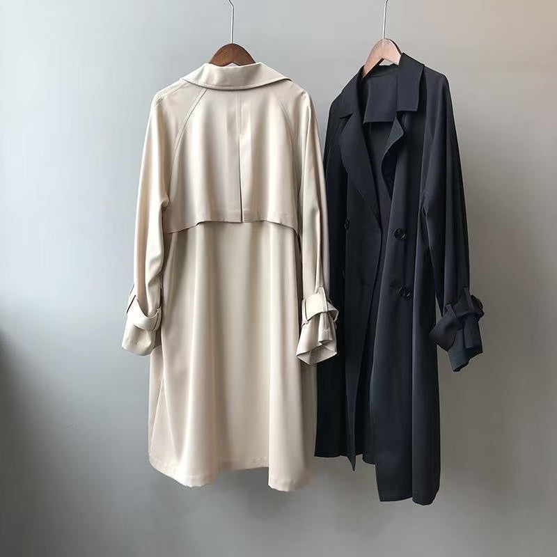Long British style trench coat