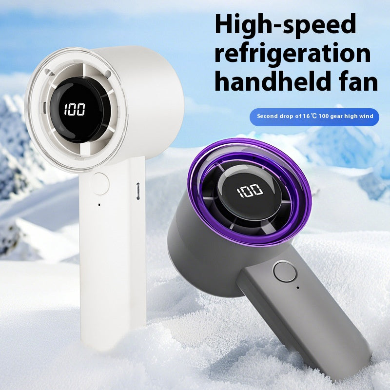 Digital display handheld small fan USB charging fan Student fan Dormitory portable small fan Handheld fan