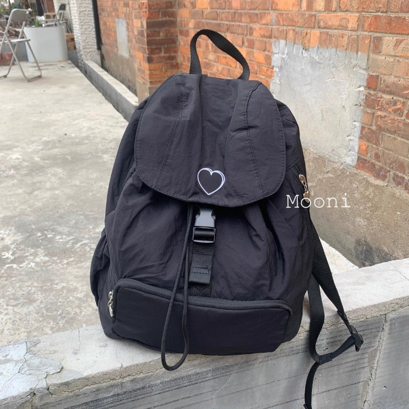 New love ins style niche Korean leisure lightweight daily large-capacity nylon shoulder travel schoolbag