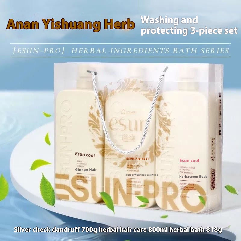 Shampoo 1L Black Sesame Ginkgo Shou Wu Tea Seed Ginger Anti-Dandruff Softness