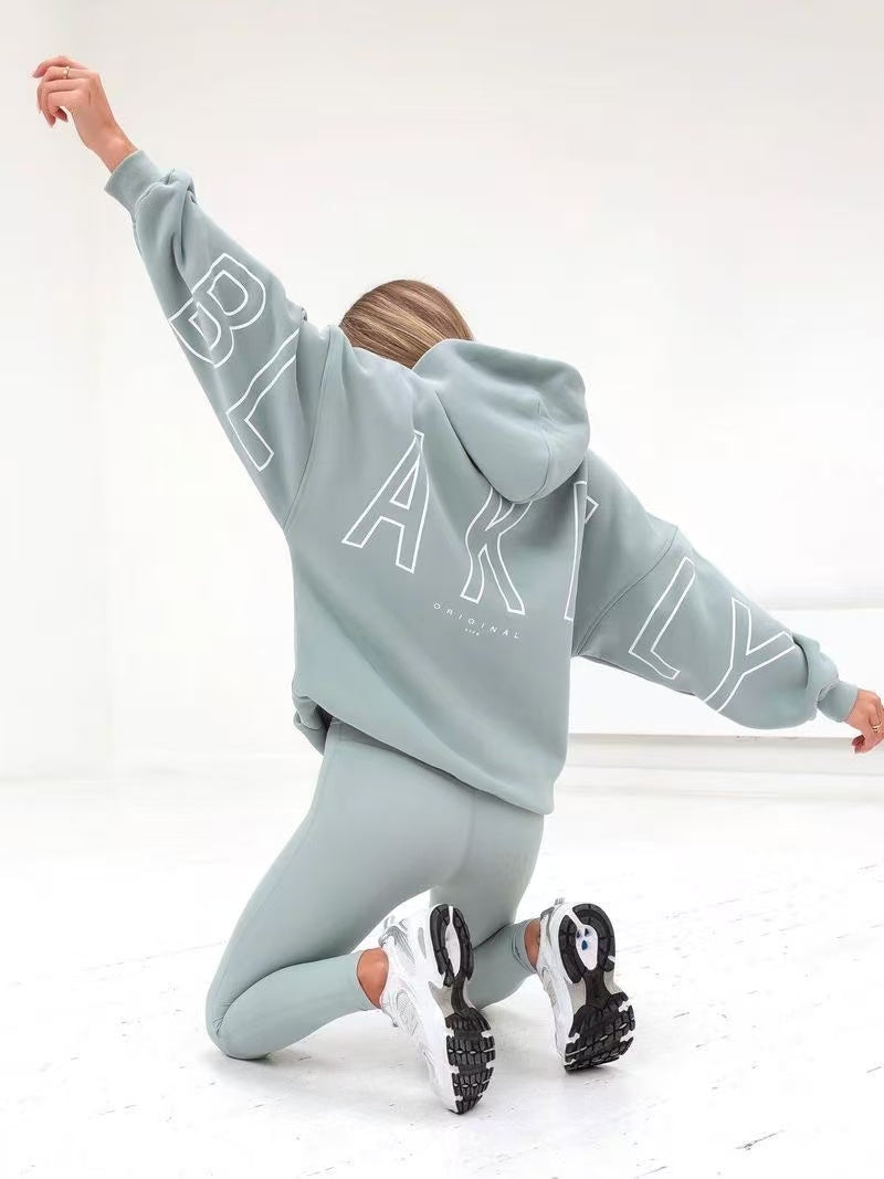 Lettering hooded sweatshirt