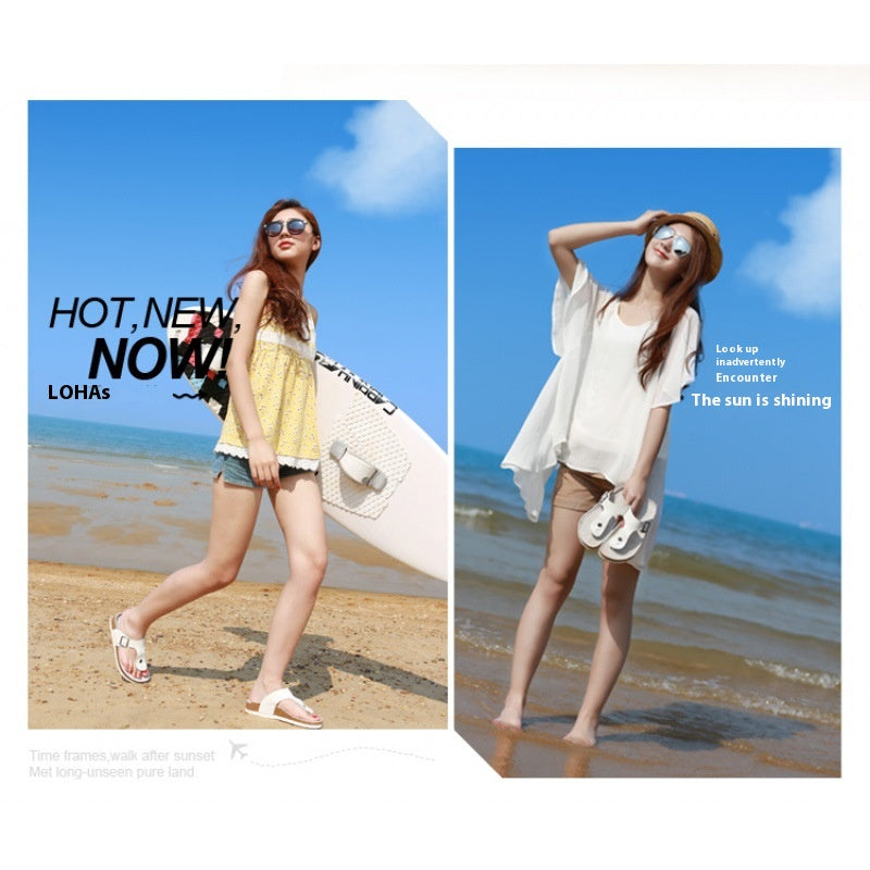 Cork Slippers Men and Women Couples Beach Home Outdoor Flip-flops Boken Shoes Summer