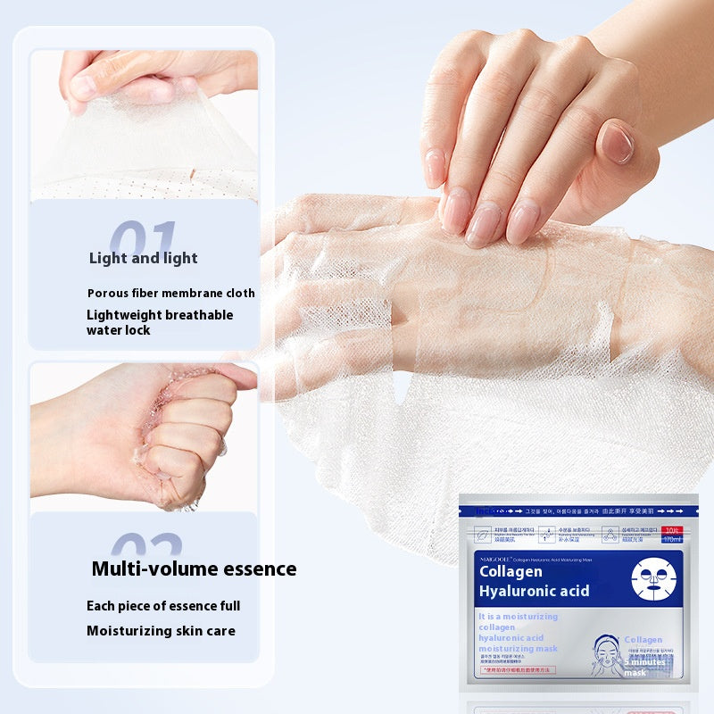 Collagen Hyaluronic Acid Moisturizing Mask Soothes Dry Skin Deep Penetration Delicate Smooth Hydrating Mask