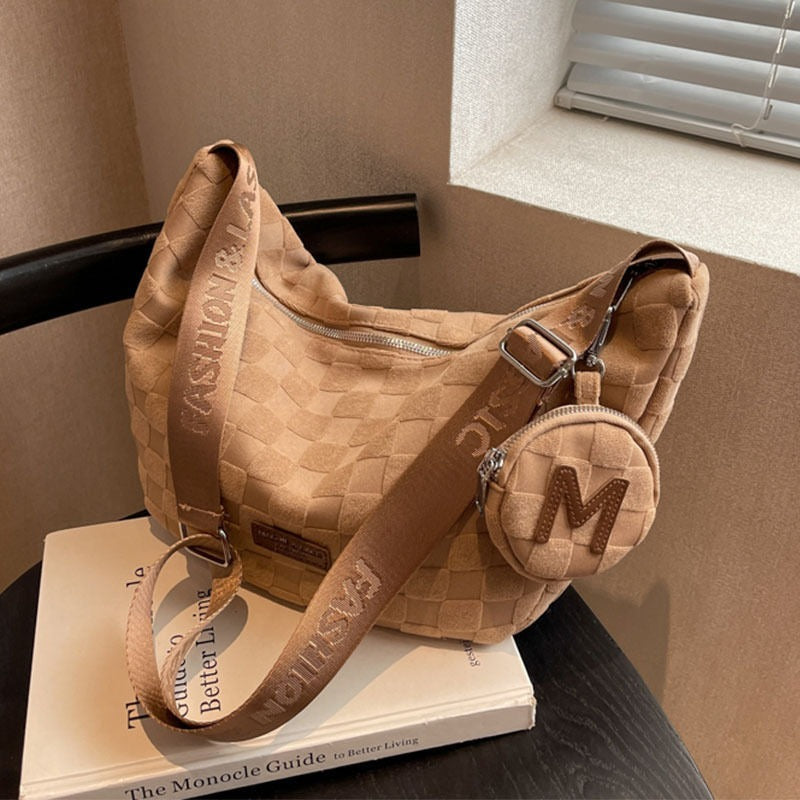 Korean version messenger bag white cotton cloth bag fashionable new tote bag women's bag large capacity bag