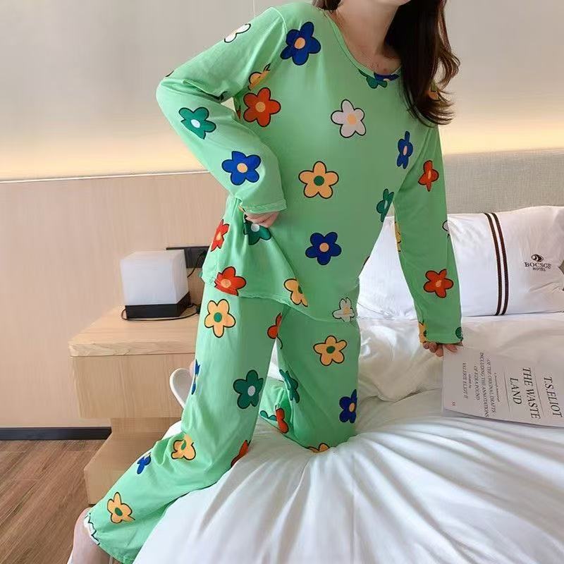 Long-sleeved thin pajamas set