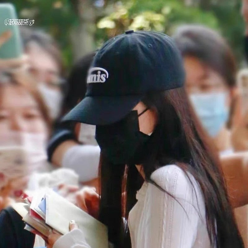 Emis hat women's new high version baseball cap Korean ins trendy brand green soft top shows face ducktongue black