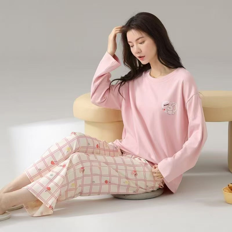 Long-sleeved thin pajamas set