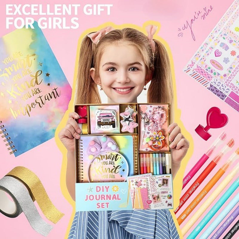 Girls DIY Diary 54 Pieces Girls Diary Set, Toys for Children Ages 8-13, DIY