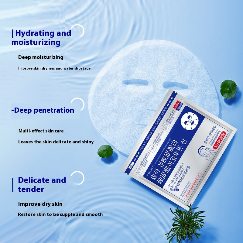 Collagen Hyaluronic Acid Moisturizing Mask Soothes Dry Skin Deep Penetration Delicate Smooth Hydrating Mask