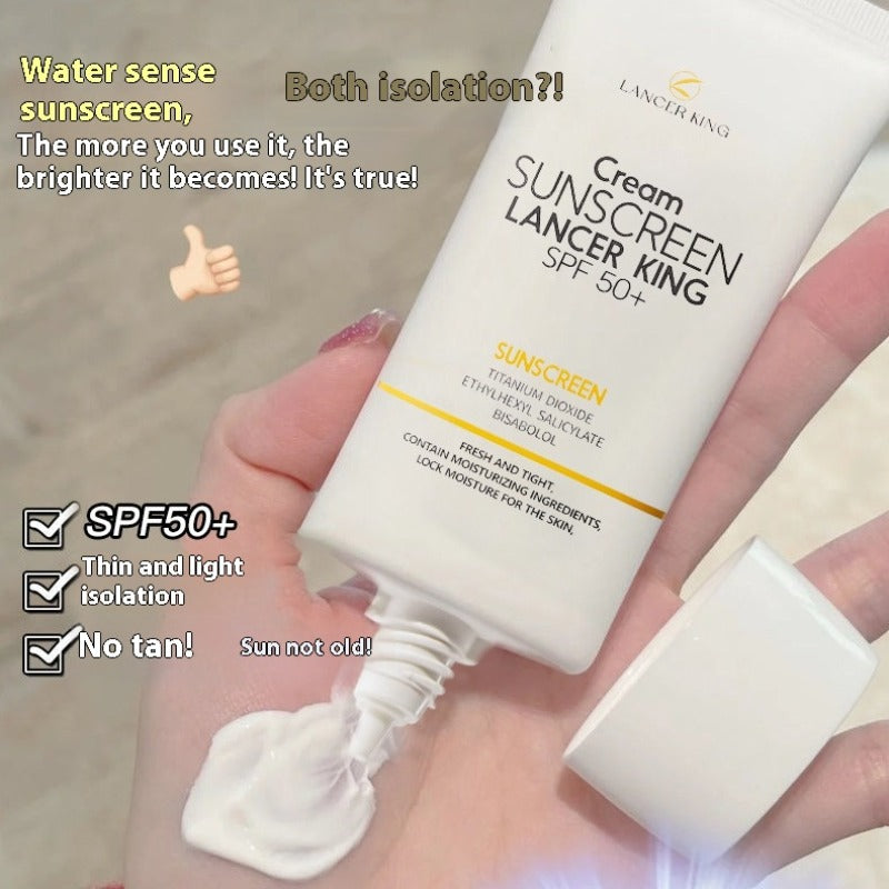 SPF50 + isolation sunscreen, waterproof, sweat-proof, UV-proof, long-lasting whitening isolation sunscreen, three-in-one sunscreen