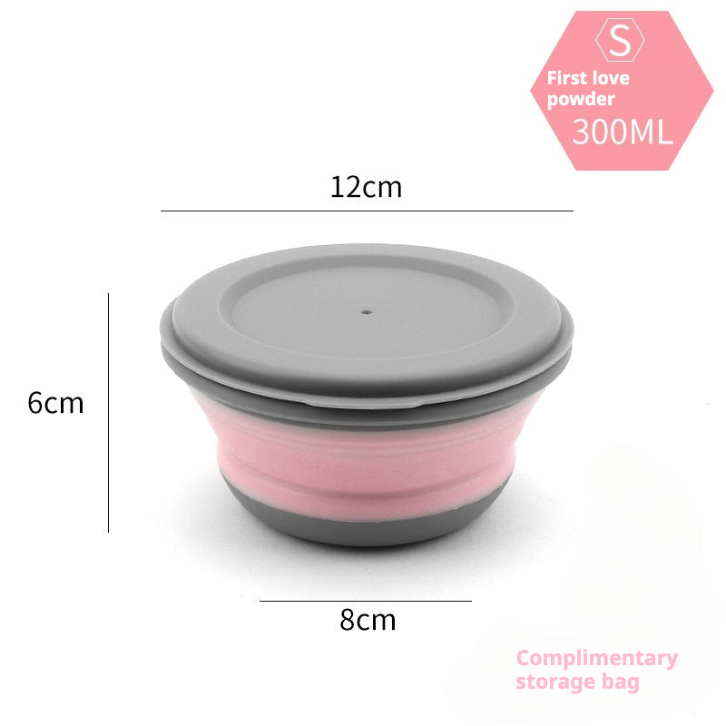 Folding Bowl Portable Outdoor Travel Retractable Japanese Picnic Tableware Three-piece Set Foldable Compression Baby Lunch Box