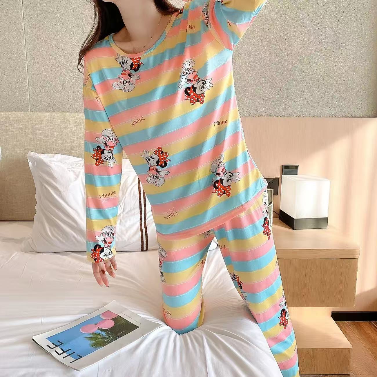 Long-sleeved thin pajamas set